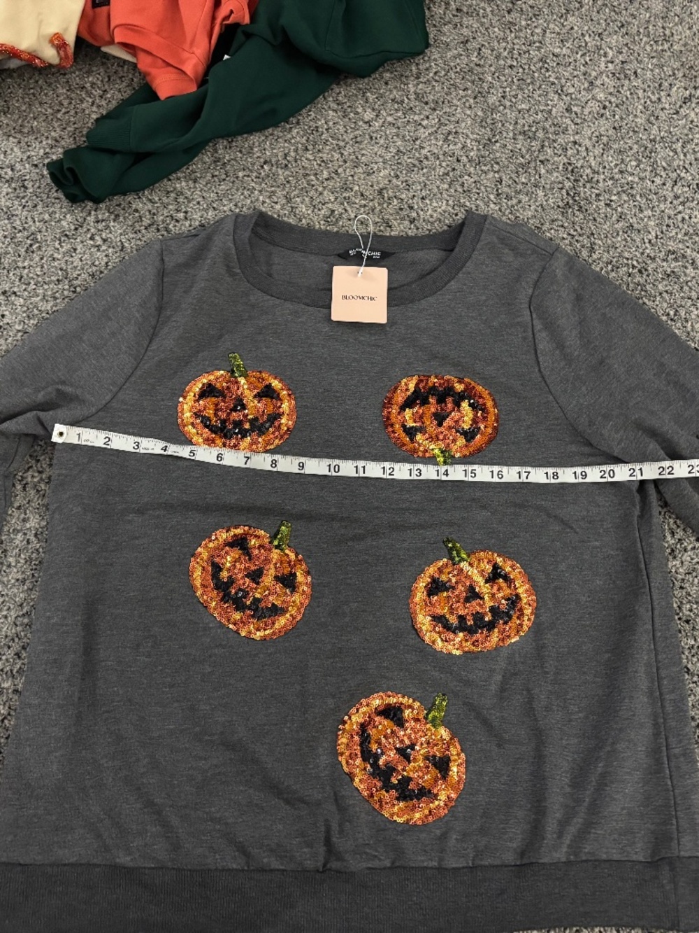 BloomChic jack o lantern pumpkin sequin top 10